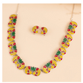 Madhubani Kamala Katha Oxidised Enamel Necklace Set